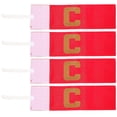thumbnail image 1 of ETHZZLE 4 Pcs Brassards Réglables Rouges Capitaine de Soccer Bande Légère en Polyester pour Sports d'Équipe, 1 of 5