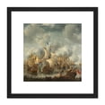 thumbnail image 1 of Abrahamsz Beerstraten Battle Of Terheide Painting 8X8 Inch Square Wooden Framed Wall Art Print Picture with Mount, 1 of 4