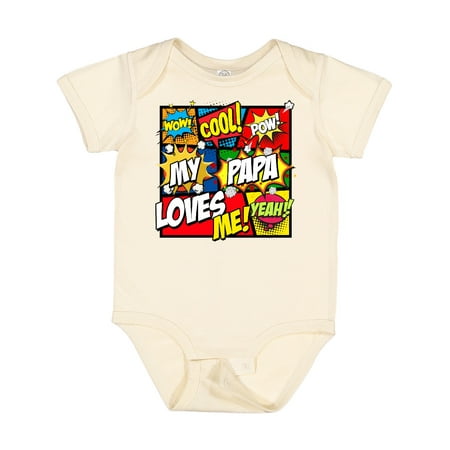 

Inktastic My Papa Loves Me Superhero Gift Baby Boy or Baby Girl Bodysuit