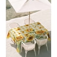thumbnail image 3 of 60x120 Inch Outdoor Tablecloth with Umbrella Hole Zipper Rectangle Orange Sunflower Rectangular Tablecloths Outside Waterproof Bee Floral Summer Rustic Buffalo Check Patio Table Cover for Picnic, 3 of 8