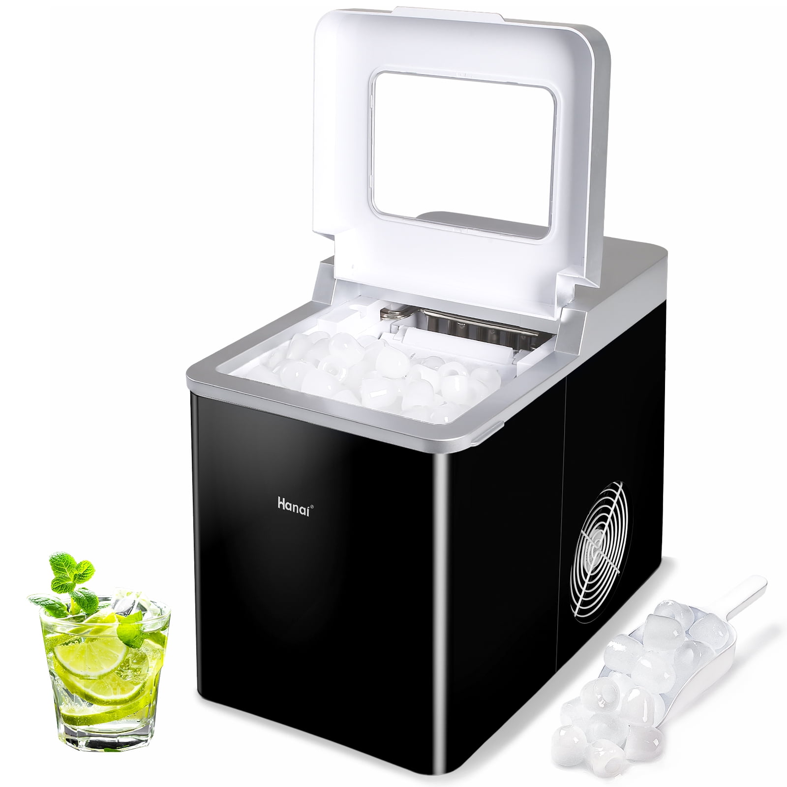 WANAI Portable Ice Maker Machine Countertop 33Lbs/24H Self-cleaning ...