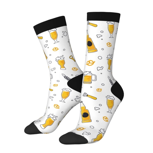 Balery Beer Calcetas Largas con Estampado para Hombre y Mujer – Suaves y Transpirables, Talla Única (US 5-11)