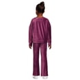 thumbnail image 3 of Wonder Nation Girls Long Sleeve Velour Pullover and Flare Pants Outfit, 2-Piece Set, Sizes 4-18 & Plus, 3 of 5
