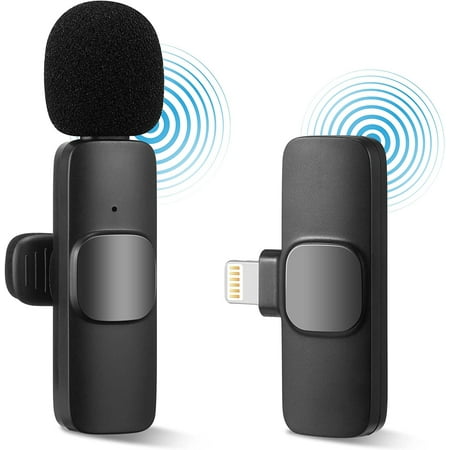 Wireless Lavalier Microphone for iPhone iPad  Plug-Play Wireless Mic for Recording  Live Streaming  YouTube  TikTok  Facebook  Noise Reduction/No APP & Bluetooth Needed
