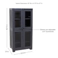 thumbnail image 5 of Sunnydaze Lockable Adjustable 48.75" Plastic 3-Shelf Freestanding Garage Storage Cabinet, Charcoal, 5 of 8