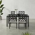 thumbnail image 2 of Crosley Furniture Locke 5-Piece Steel Metal Outdoor Dining Set in Cream/Black, 2 of 14