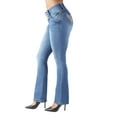thumbnail image 4 of Fashion2Love Womens Juniors Colombian Design Butt Lift Mid Waist Boot Leg Jeans, 4 of 11
