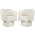 thumbnail image 1 of Gymax Lot de 2 Fauteuils d'Appoint Pivotants avec Dossier, Coussin Lombaire Amovible, Fonction de Rotation à 360 Degrés, Beige, 1 of 10