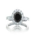 thumbnail image 1 of 1.5 Carat Round Classic Halo Black Diamond and Diamond Engagment ring on 10k White Gold, 1 of 2
