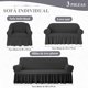 thumbnail image 2 of Funda para Sofá y Sillones Pack de 3 – Tela Seersucker Elástica Antideslizante, Lavable y Transpirable, Cubre Sofá Ajustable para Sala, Protector Decorativo del Hogar (Gris), 2 of 4