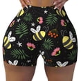 thumbnail image 2 of Lsque Bees Pattern High Waisted Biker Shorts for Women-Tummy Control Fitness Athletic Workout Running Yoga Gym Shorts,Moisture-Wicking-Large, 2 of 9