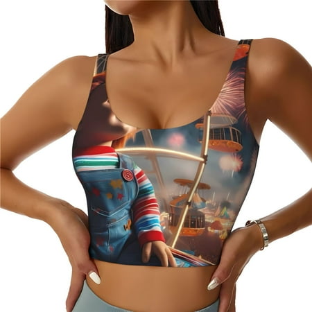 Sigee Chucky Bc for Womens  Sports Vest with Performance Stretch and Quick Dry Fabric  High Elasticity Running Bra Workout Crop Tank TopsMedium