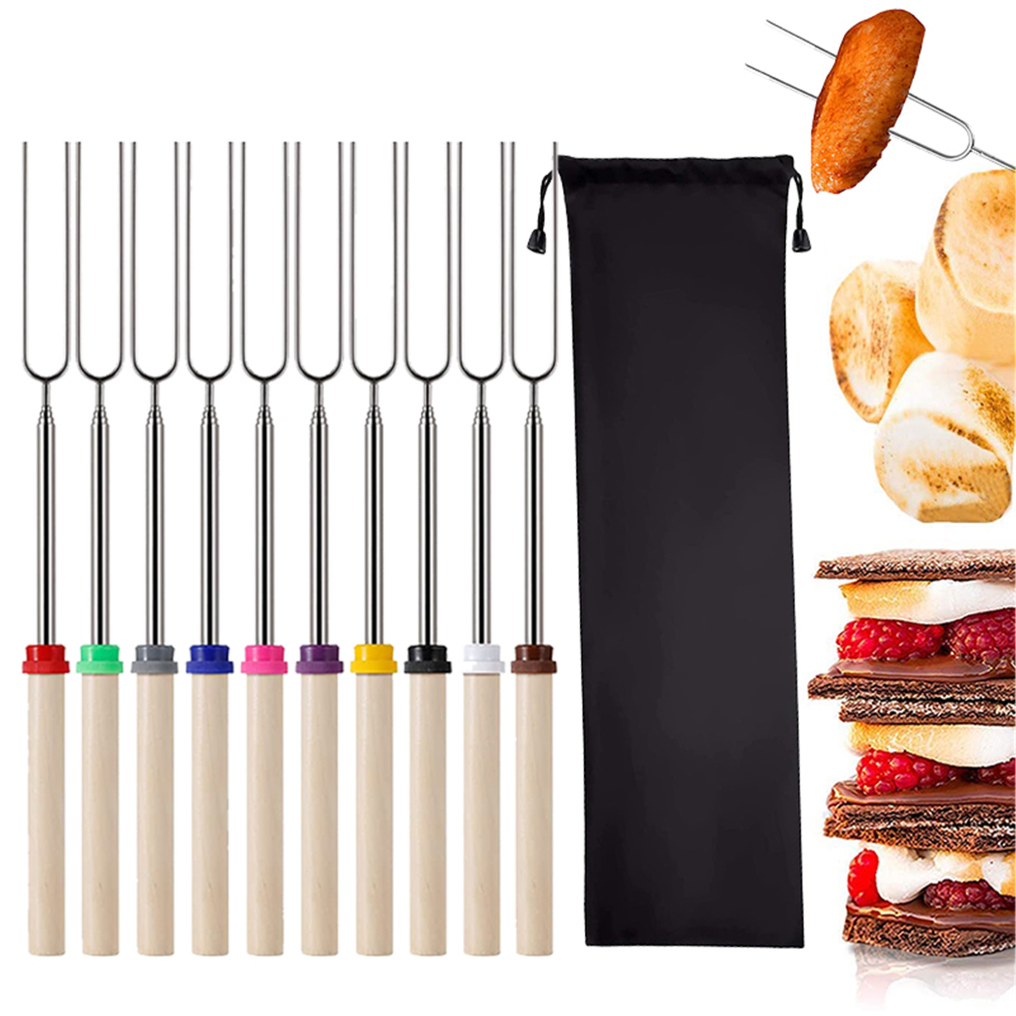 Elbourn 32 inch Marshmallow Roasting Sticks, Roasting Sticks with