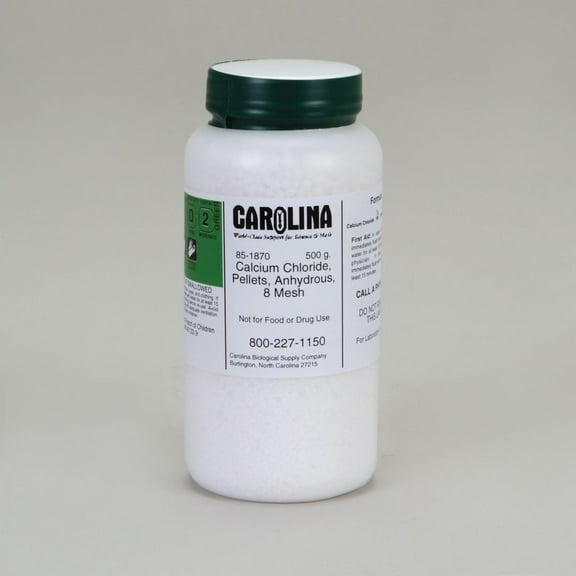 Calcium Chloride, Anhydrous, Granular, 8 Mesh, Laboratory Grade, 500 G