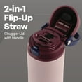 thumbnail image 2 of TAL 24oz Stainless Steel 2-in-1 Straw and Chug Water Bottle with Push Lid, Mauve, 2 of 11