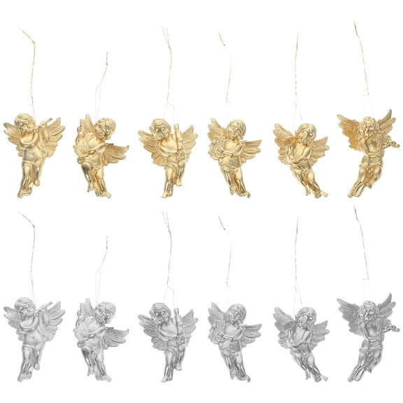 Gymnture christmas 12pcs Mini Angel Cherub Xmas Tree Decoration Hanging Decor