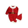thumbnail image 3 of goowrom Barboteuse Bébé Fille Garçon Imprimé Noël Col Rond Dos Boutons Combinaison, 3 of 9