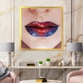 thumbnail image 3 of Designart 'Beautiful Women Lips With Red and Blue Lipstick' Modern Framed Art Print, 3 of 4