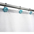 thumbnail image 2 of Sunlit Luxury Round Teal Blue Crystal Shower Curtain Hooks, Rhinestone Bling Rings with Glide Balls, Rust-Proof Metal, Set of 12, 2 of 4