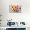 thumbnail image 3 of Aaheei Abstract Floral Painting Prints Bathroom Decor Colorful Purple Yellow Daisy Wildflower Natural Artwork Flower Canvas Wall Art Modern Botanical Poster for Bedroom Office Home Decoration 8x10, 3 of 6