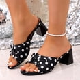 thumbnail image 6 of PiGOGI Women's Polka Dot Bow Mules Block Heel Non-Slip Comfortable Open Toe Sandals Summer Black 5.5, 6 of 9