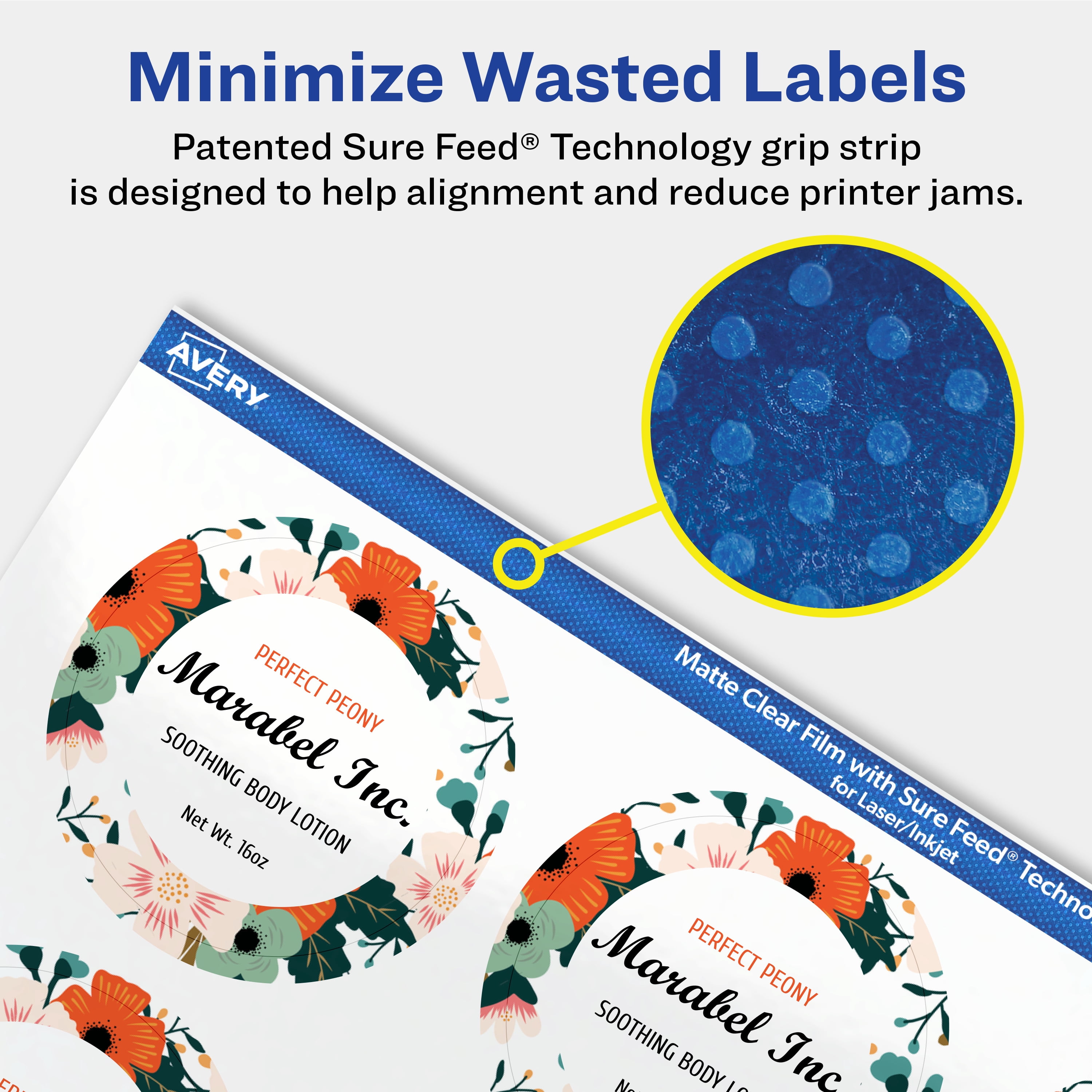 Avery Matte Clear Round Labels, 2" Diameter, 600 Total