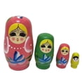 thumbnail image 4 of HILABEE 4 Piece Russian Nesting Dolls Dolls Traditional Handmade Wooden Toys, Stackable, pink, 4 of 9