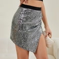 thumbnail image 6 of Mgmyaa Women's Asymmetrical Skirts Solid Color Sequin Irregular Hem Short Skirt Pencil Sheath Skirt, 6 of 6
