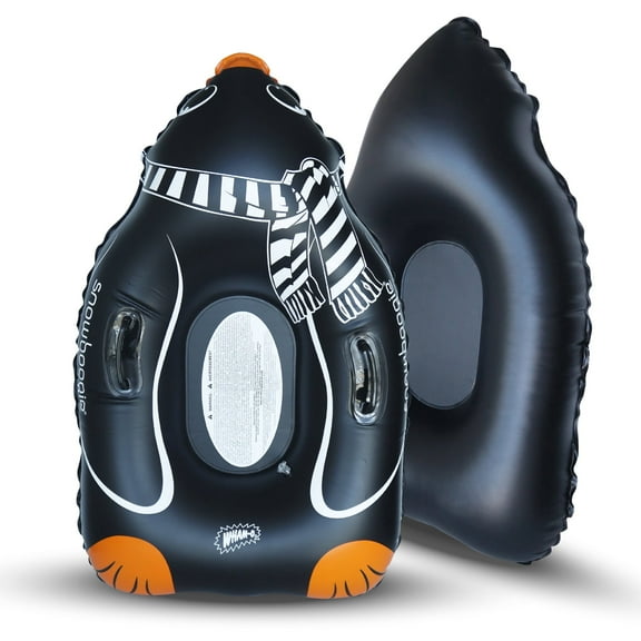 Wham-O Snowboogie Winter Snow Tube, 44" Single Rider Inflatable Animal Sled, Outdoor Snow Toys with Two Handles for Adult Kids - Penguin
