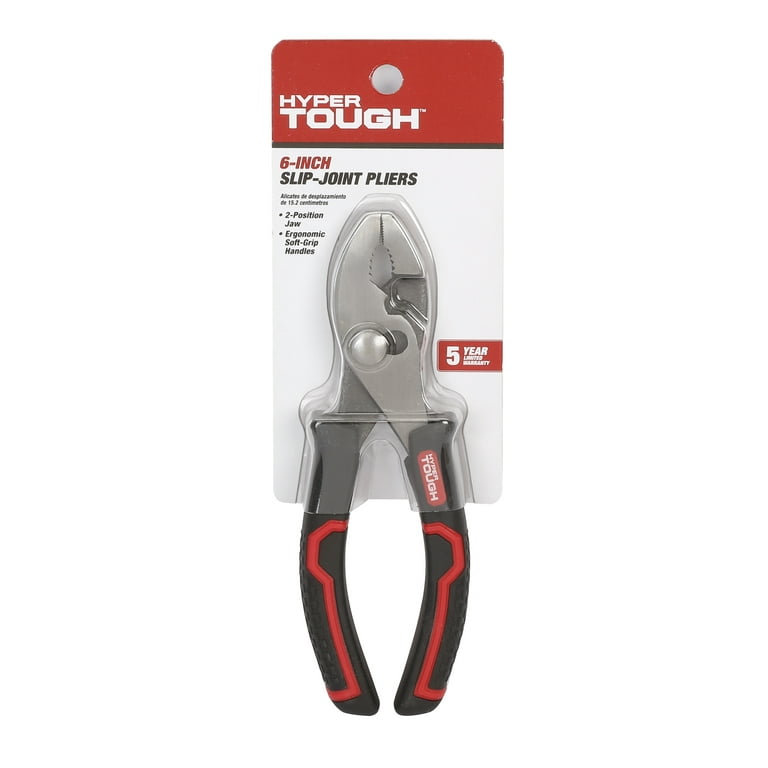 Hyper Tough 6-inch Slip Joint Pliers, Ergonomic Handle, 2-Position