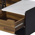 thumbnail image 5 of Lift-Top Coffee Table with Hidden Compartment and Drawer - White & Walnut, 5 of 5