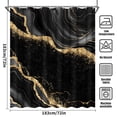 thumbnail image 4 of Ikfashoni Black Marble Shower Curtain with Hooks,13pc Waterproof Fabric Bathroom Curtain, 72"X72", 4 of 8