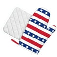 thumbnail image 2 of Kll American Patriotic Stars And Stripes Oven Gloves And Pot Holders Grill Gloves - Oven Gloves And Pot Holders, Non-Slip Cooking Gloves With Recycled Pads, 2 of 9