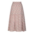 thumbnail image 6 of Summer Boho Skirts Women Elastic Waist Ruched Floral Print Pleated Maxi Skirt Casual Flowy Swing A Line Beach Skirts, 6 of 9