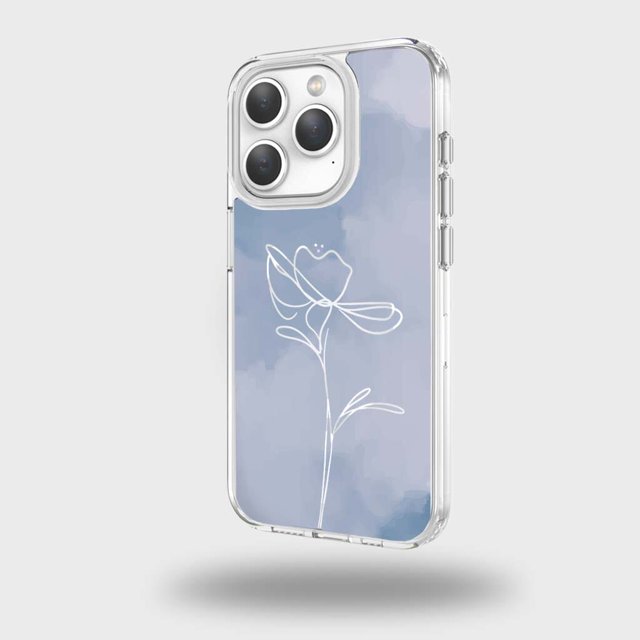 Caseco Étui iPhone 15 Pro avec MagSafe - Fleur Bleue