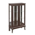 thumbnail image 4 of 2 Doors Curio Cabinet with Tempered Glass Doors, Lighted Display Cabinet for Home, Office, Brown, 4 of 7