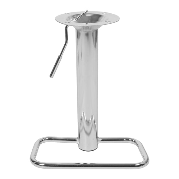 LITINKIMI Adjustable Height Bar Stool Lift Column with Integrated Footrest Ring in Plated Silver