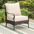 thumbnail image 3 of MF Studio 5-Piece Outdoor Fire Pit Set, Patio Conversation Set with Wicker Steel Chair & 50000 BTU Fire Table, Black Frame & Beige Cushions, 3 of 14