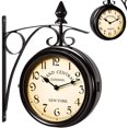 thumbnail image 2 of Easy to Install Double-Sided Clock, Featuring A Vintage Style With Quartz Movement, Offers Both Indoor And Outdoor Durability, Making It A Perfect Addition To Any Space, 2 of 8