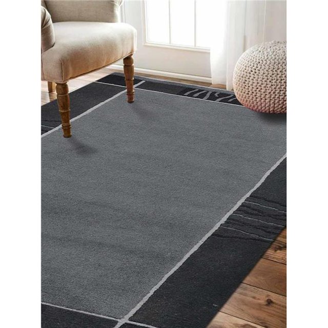 Rugsotic Carpets UST00206K1402A16 8 x 11 ft. Hand Knotted Tibbati Wool Contemporary Area Rug - Grey Black