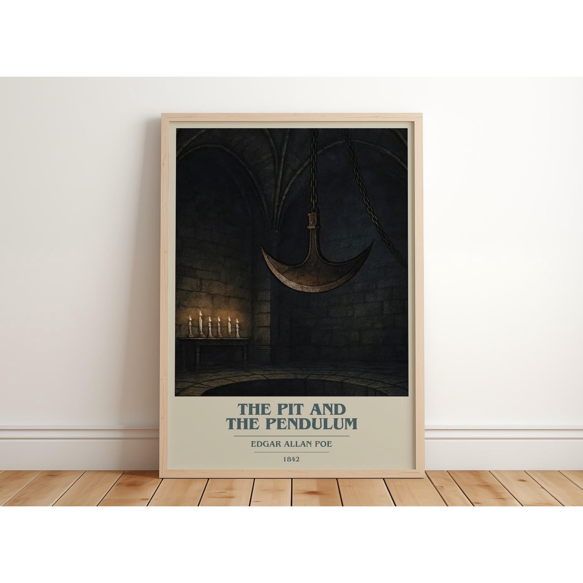The Pit And The Pendulum By Edgar Allan Poe Horror Literary Wall Art Classic Style Poster , Poster Print Only