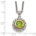 thumbnail image 3 of 925 Sterling Silver Necklace with Pendants Chain Shey Couture 14K Accent 18 Inch Antiqued Round Bezel Peridot mm, 3 of 5