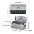 thumbnail image 3 of KFFKFF Durable Aluminum Truck Bed Tool Box, Striped Storage Box with Side Handle and T-Lock Keys, Organizer Chest for Trailer, Pickup, RV, 30"x13"x13", Silver, 3 of 9