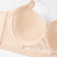 thumbnail image 4 of Women's Solid Plus Size Row Hook Bra Push Up Side Smoothing Anti Sagging Underwire Full Coverage Brassiere Beige XS(XS), 4 of 7