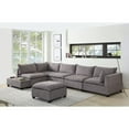 thumbnail image 6 of Contemporary Home Living Set of 7 Rhino Gray Madison Fabric Modular Sectional Sofa with Ottoman and, 6 of 6