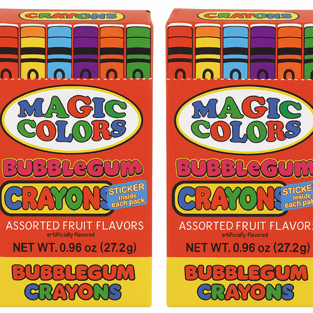 Bubble Gum Crayons Assorted Fruit Flavors - 2 pack