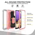 thumbnail image 2 of SaniMore for Samsung Galaxy A32 5G 6.5" 2021 Case with Hidden Bracket Rugged Heavy Duty Protective [Hard PC Back + Silicone Bumper] Shokcproof Anti-drop Tri-layer Htbird Shell, Gray/Rosegold, 2 of 7