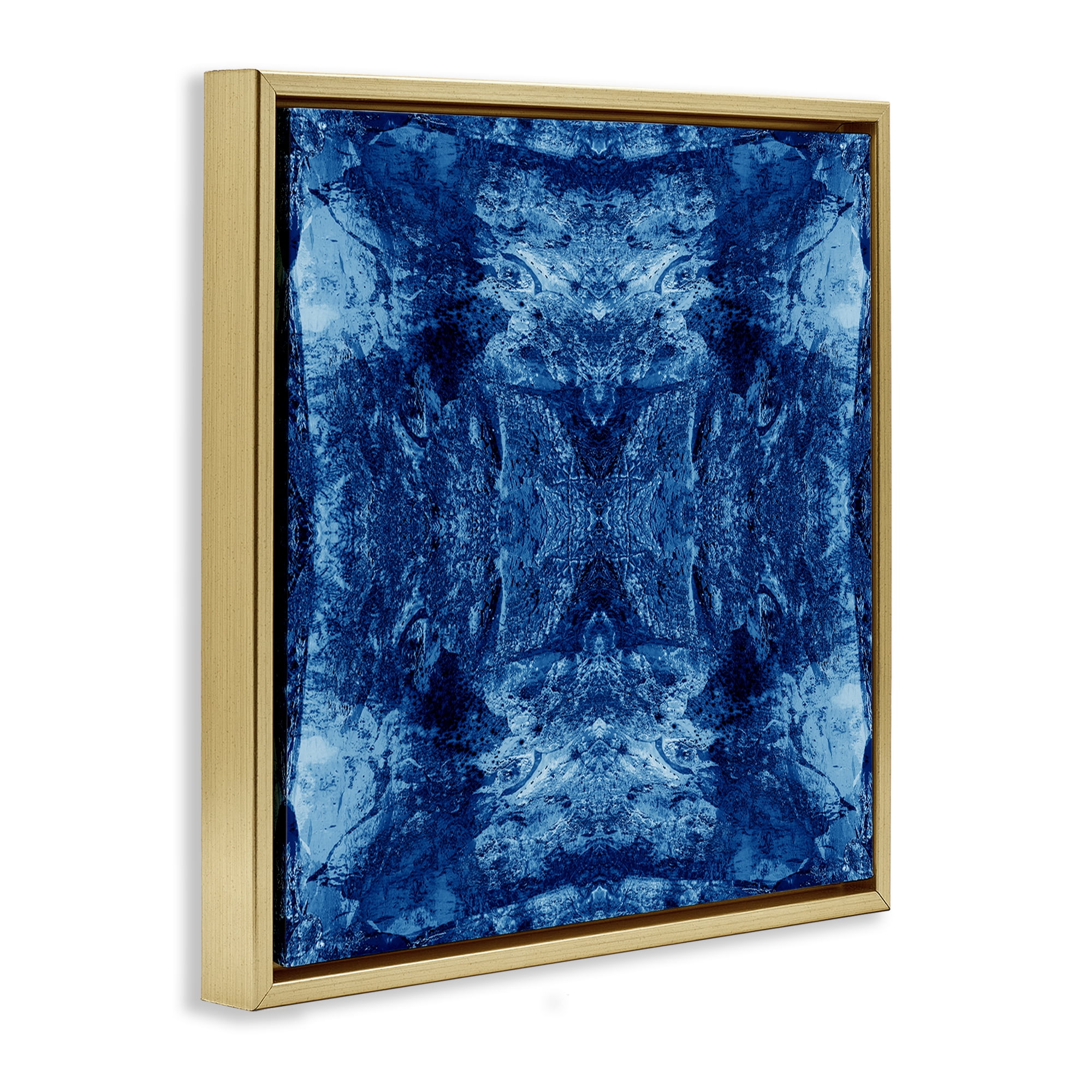 Stupell Industries Abstract Mosaic Motif Abstract Painting Gold Floater Framed Canvas Art Print Wall Art, 18 x 18