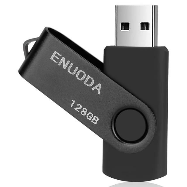Memoria USB ENUODA de 128 GB USB 2.0 giratoria negra