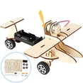 thumbnail image 1 of Kids DIY Assembly Electric Sliding Airplane Model  Student Experiment Toys  Wood DIY Assembly for Boys, 1 of 7